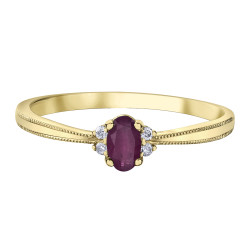 Ruby and Diamond Ring- 0.03ct TDW