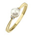 Pearl and Diamond Ring- 0.03ct TDW