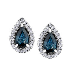 Sapphire and Diamond Earrings- 0.11ct TDW