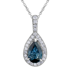 Sapphire and Diamond Necklace- 0.08ct TDW