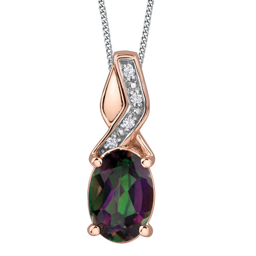 Mystic Topaz and Diamond Pendant- 0.01ct TDW