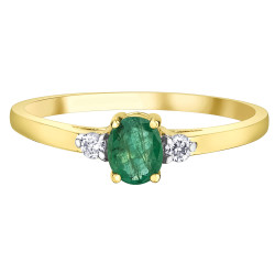 Emerald and Diamond Ring- 0.06ct TDW