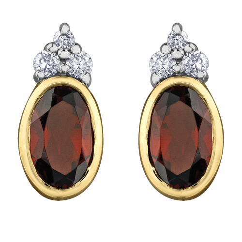 Garnet and Diamond Earrings- 0.05ct TDW