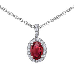 Ruby and Diamond Necklace- 0.08ct TDW