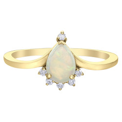 Opal and Diamond Ring- 0.06ct TDW