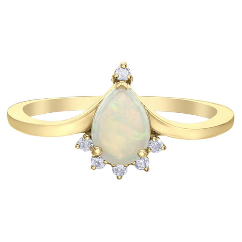 Opal and Diamond Ring- 0.06ct TDW