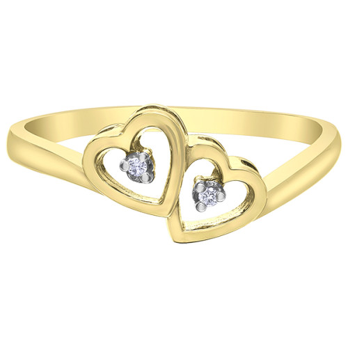 Double Heart Diamond Ring