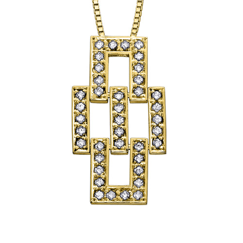 Square Link Diamond Necklace- 0.40ct TDW