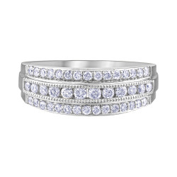Three-Row Diamond Ring- 0.50ct TDW