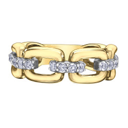 Diamond and Gold Link Ring- 0.50ct TDW