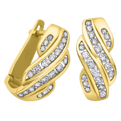 Channel Set Fancy Diamond Earrings- 0.66ct TDW