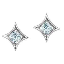 Concave Square Lab Grown Diamond Solitaire Stud Earrings - 0.25ct