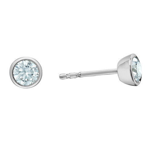 Lab Grown Diamond Bezel Set Stud Earrings - 0.50ct