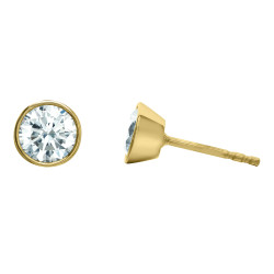 Lab Grown Diamond Bezel Set Stud Earrings - 1CT