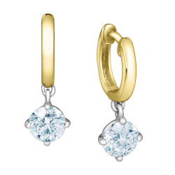 Dangling Lab Grown Diamond Drop Huggie Hoops - 1.00ct
