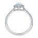 Pear Shape Halo Lab Grown Diamond Ring- 0.85ct TW