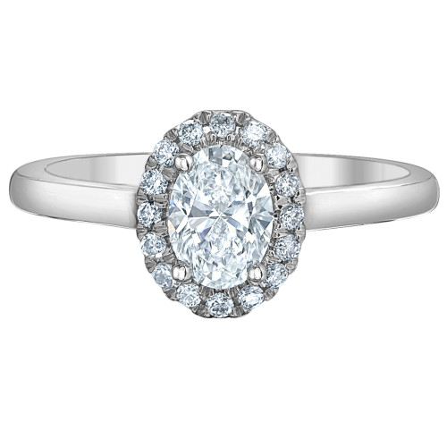 Oval Halo Lab Grown Diamond Ring- 1.20ct TDW