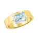 Offset Radiant Cut Lab Grown Diamond Cigar Band Ring- 1.51ct