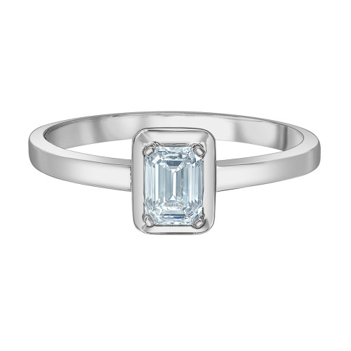 Picture Frame Emerald Cut Lab Grown Diamond Solitaire Ring - 0.50ct Picture Frame Emerald Cut Lab Grown Diamond Solitaire Ring - 0.50ct