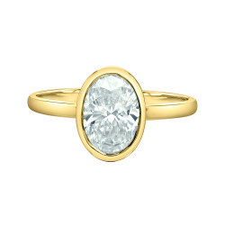Bezel Set Oval Lab Grown Diamond Solitaire Ring- 1.57ct