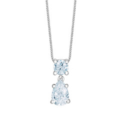 Round and Dangling Pear Lab Grown Diamond Pendant - 0.75ct
