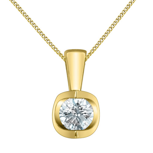 Tension Set Lab Grown Diamond Solitaire Pendant - 0.30ct