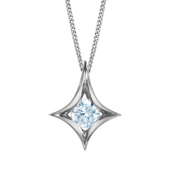 Concave Kite Lab Grown Diamond Solitaire Pendant - 0.25ct