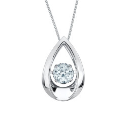 Droplet Moving Lab Grown Diamond Solitaire Pendant - 0.30tw