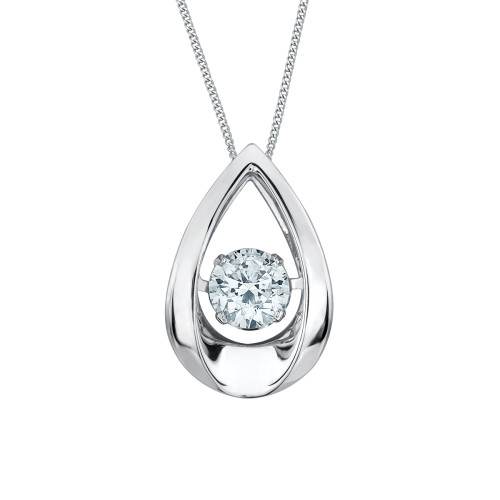 Droplet Moving Lab Grown Diamond Solitaire Pendant - 0.30tw