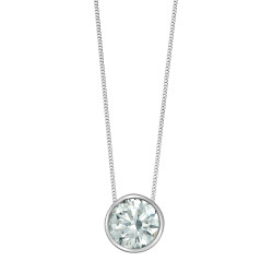 Lab Grown Diamond Bezel Set Solitaire Pendant - 0.50ct