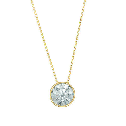 Lab Grown Diamond Bezel Set Solitaire Pendant - 0.70ct