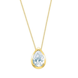Picture Frame Pear Cut Lab Grown Diamond Solitaire Pendant - 0.50ct