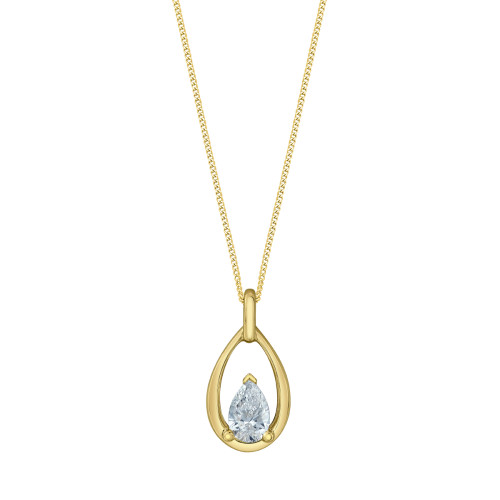 Open Pear Shape Lab Grown Diamond Solitaire Pendant - 0.30ct