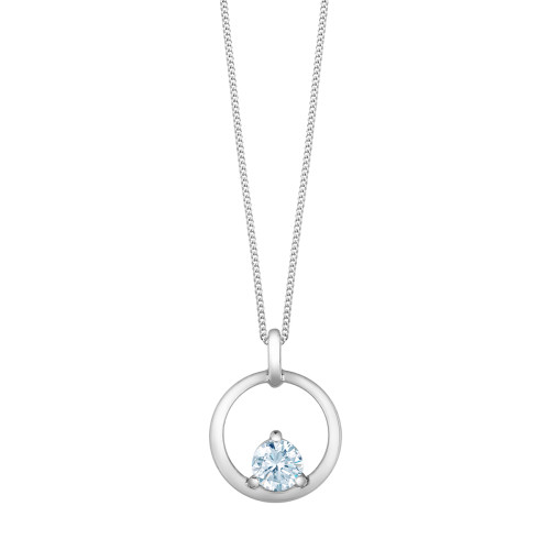 Open Circle Lab Grown Diamond Solitaire Pendant - 0.30ct