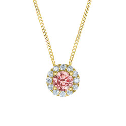 Pink Lab Grown Diamond and Halo Pendant - 0.33ct
