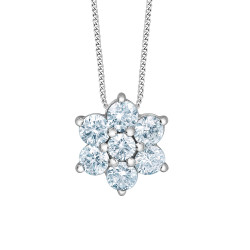 Flower Cluster Lab Grown Diamond Pendant - 0.75ct