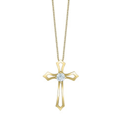 Flared Cross Lab Grown Diamond Solitaire Pendant - 0.20ct