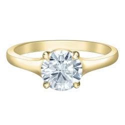 Flared Solitaire Round Lab Grown Diamond Ring- 1.50ct