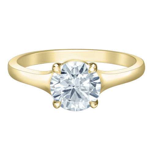 Flared Solitaire Round Lab Grown Diamond Ring- 1.50ct
