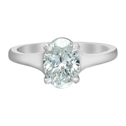 Flared Solitaire Oval Lab Grown Diamond Ring- 1.55ct