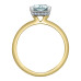 Radiant Cut Half Bezel Hidden Halo Lab Grown Diamond Ring- 2.16ct TDW