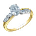 Oval Lab Grown Diamond Ring with Pear Accents- 1.40ct TDW Oval Lab Grown Diamond Ring with Pear Accents- 1.40ct TDW