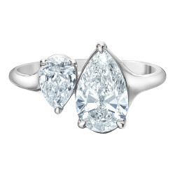 Two-Stone Pear Shaped Lab Grown Diamond Statement Ring- 2.55ct TDW