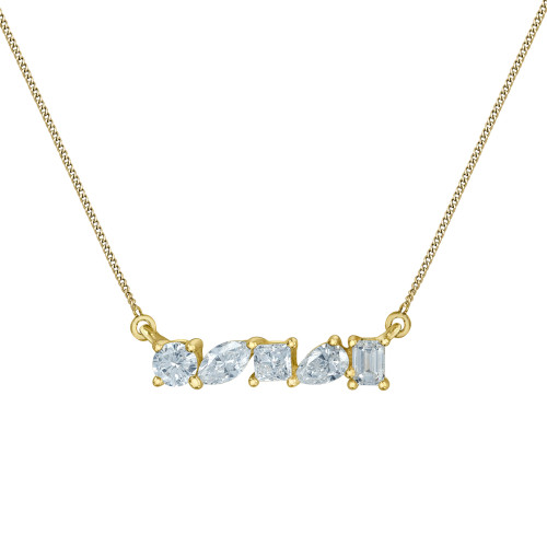 Mixed Fancy Shape Lab Grown Diamond Bar Necklace - 0.50ct