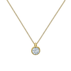 Milgrain Bezel Set Lab Grown Diamond Solitaire Pendant - 0.30ct