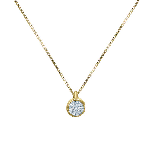 Milgrain Bezel Set Lab Grown Diamond Solitaire Pendant - 0.30ct
