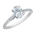 Oval with Pin-Set Cathedral Lab Grown Diamond Band- 1.20ct TDW