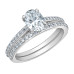 Oval with Pin-Set Cathedral Lab Grown Diamond Band- 1.20ct TDW