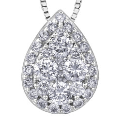 Pear Shape Diamond Cluster Necklace- 0.33ct TDW