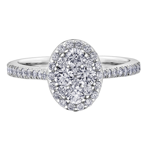 Oval Diamond Cluster Ring- 1.00ct